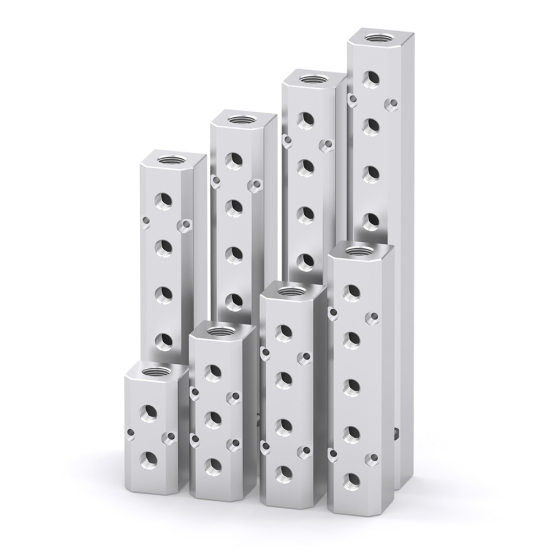 Large flow AL multi-pipeline air discharge 4 points 2 points air block 3 points distributor air path distributor 1 inch mold cooling water discharge