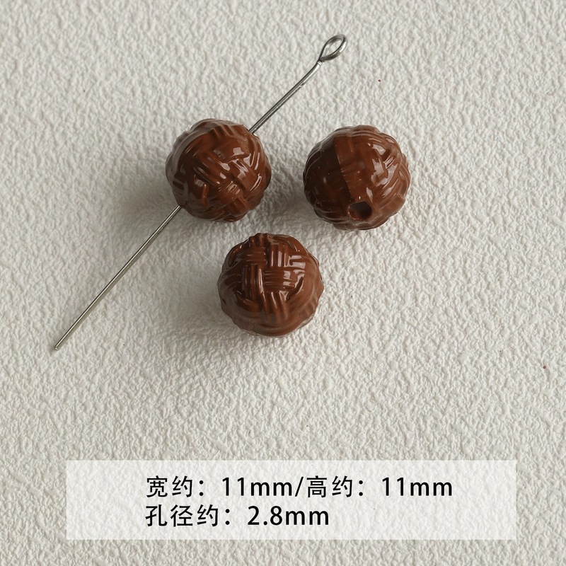 【红咖色系】亚克力烤漆隔片隔珠爱心星星散珠手机链穿着配件材料|undefined