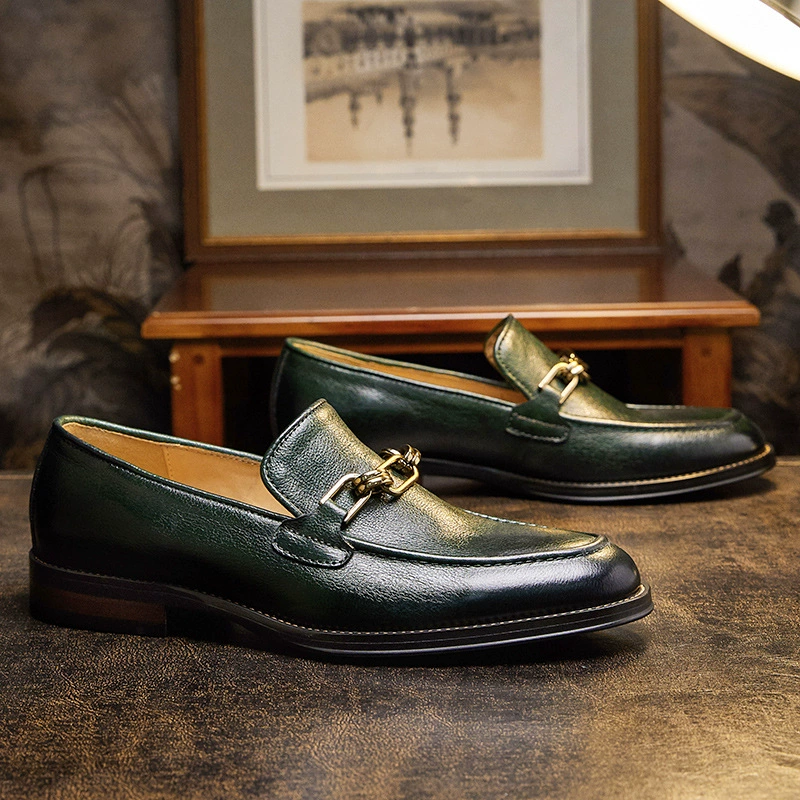 Деловая Повседневная Деловая кожаная обувь для ежедневных поездок с мягкой подошвой и мягким слоем головы из воловьей кожи Обувь из лефу Новая Мода Модные