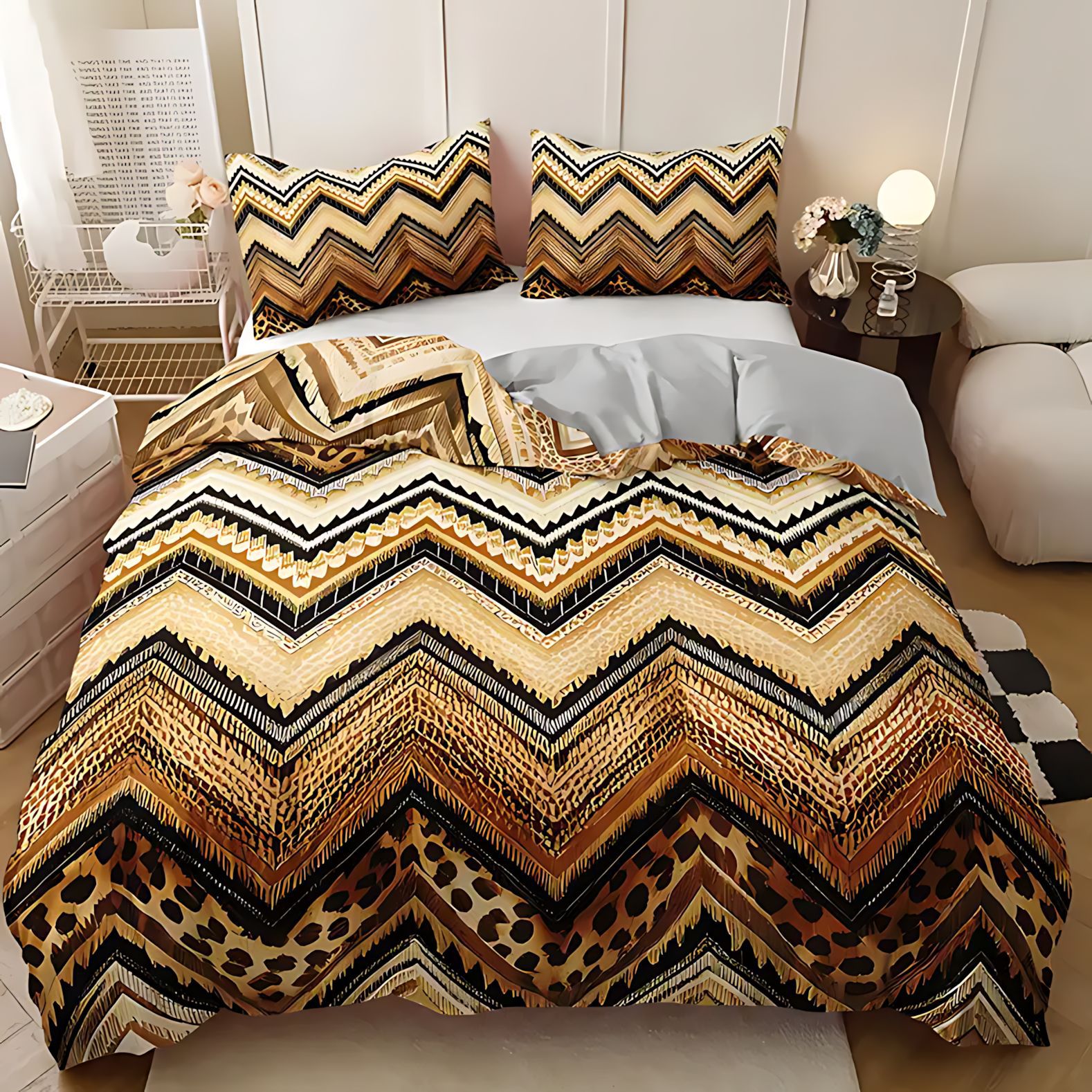 TEMU / JIT nuevo patrón geométrico de impresión digital de alta definición de impresión digital confortable edredón de lana abrasiva