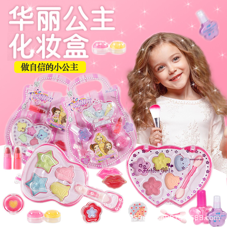 跨境专供儿童彩妆化妆品玩具套装多款造型唇彩涂鸦化妆玩具