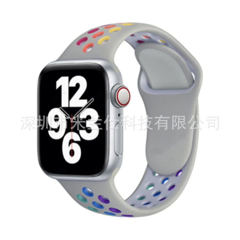 Correa deportiva de silicona Nike bicolor S11 compatible con Apple iWatch 678910SE, fabricante