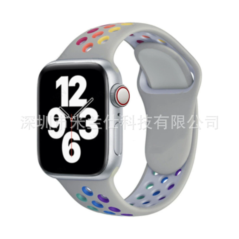 Двухцветный силиконовый браслет Nike S9 подходит для Apple iWatch6789se спортивный Ultra2
