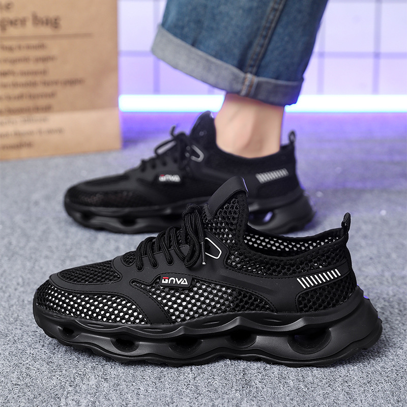 2025 zapatos casuales deportivos transpirables de malla de verano transfronterizo para hombres, agujeros huecos, sandalias de moda para hombres al aire libre al por mayor image 4