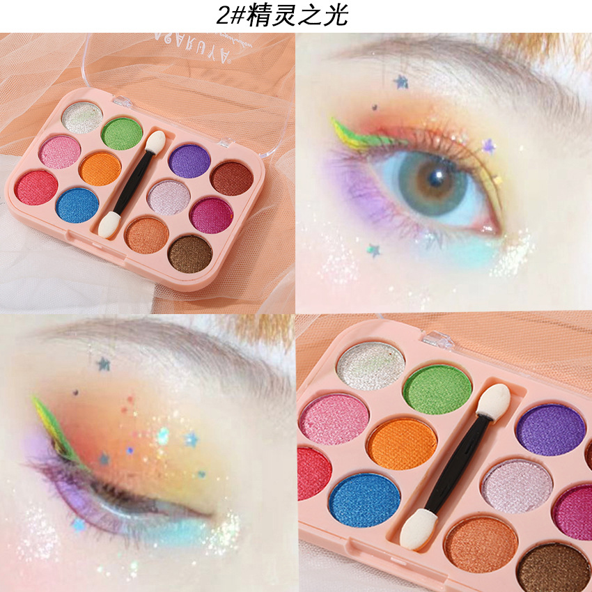 Student stage performance color 12-color eyeshadow plate mashed potatoes texture not flying powder not dizzy makeup easy to color direct sales