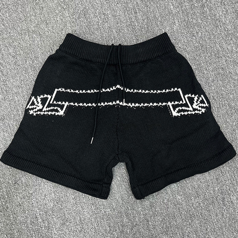 Askyurself American-Style Three-Dimensional Cut, Flowy and Elegant High-Street Drawstring Sports Knit Shorts Trendy