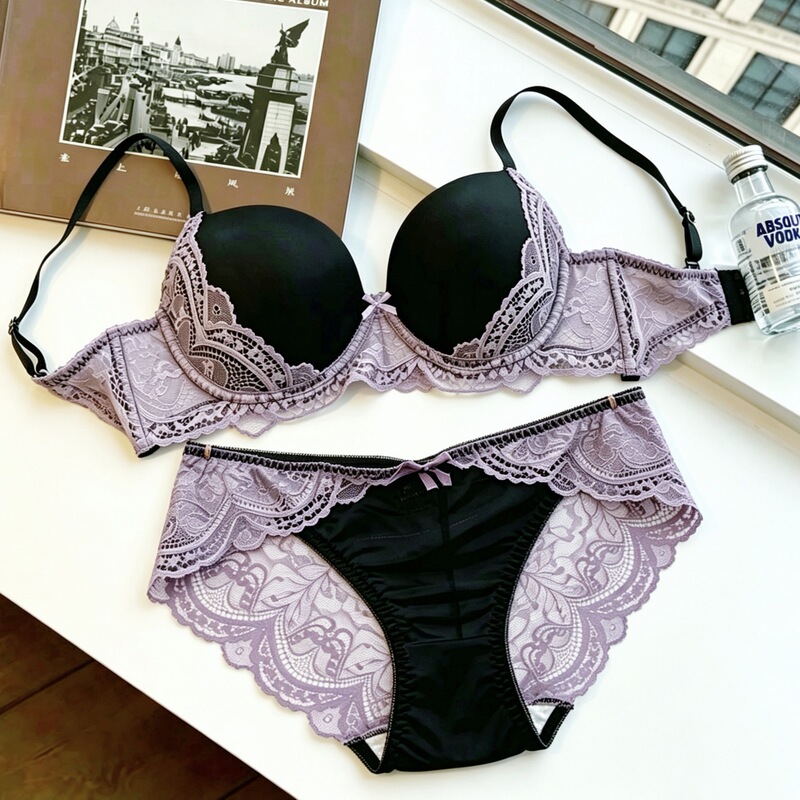 New 100kg Plus Size European and American Lace Sexy Women's Underwear, Push-Up with Underwire, Large Size Bra Set New 100kg Plus Size European and American Lace Sexy Women's Underwear, Push-Up with Underwire, Large Size Bra Set