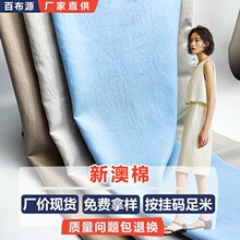 现货新澳棉面料洗水皱棉感绉 连衣裙衬衫沙滩裤面料 砂洗仿棉布