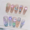 Materials set for manicure, advanced small nail sequins, mixed nail decoration with bow, flat base, high-quality style