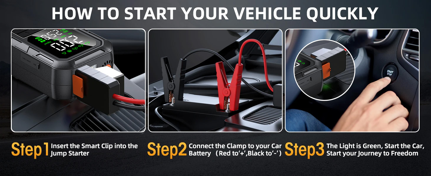 Cross-Border Car Emergency Starting Power Supply, Car-Mounted Air Pump, Multi-Functional All-In-One Device, 12V Battery, Powerful Jump Starter