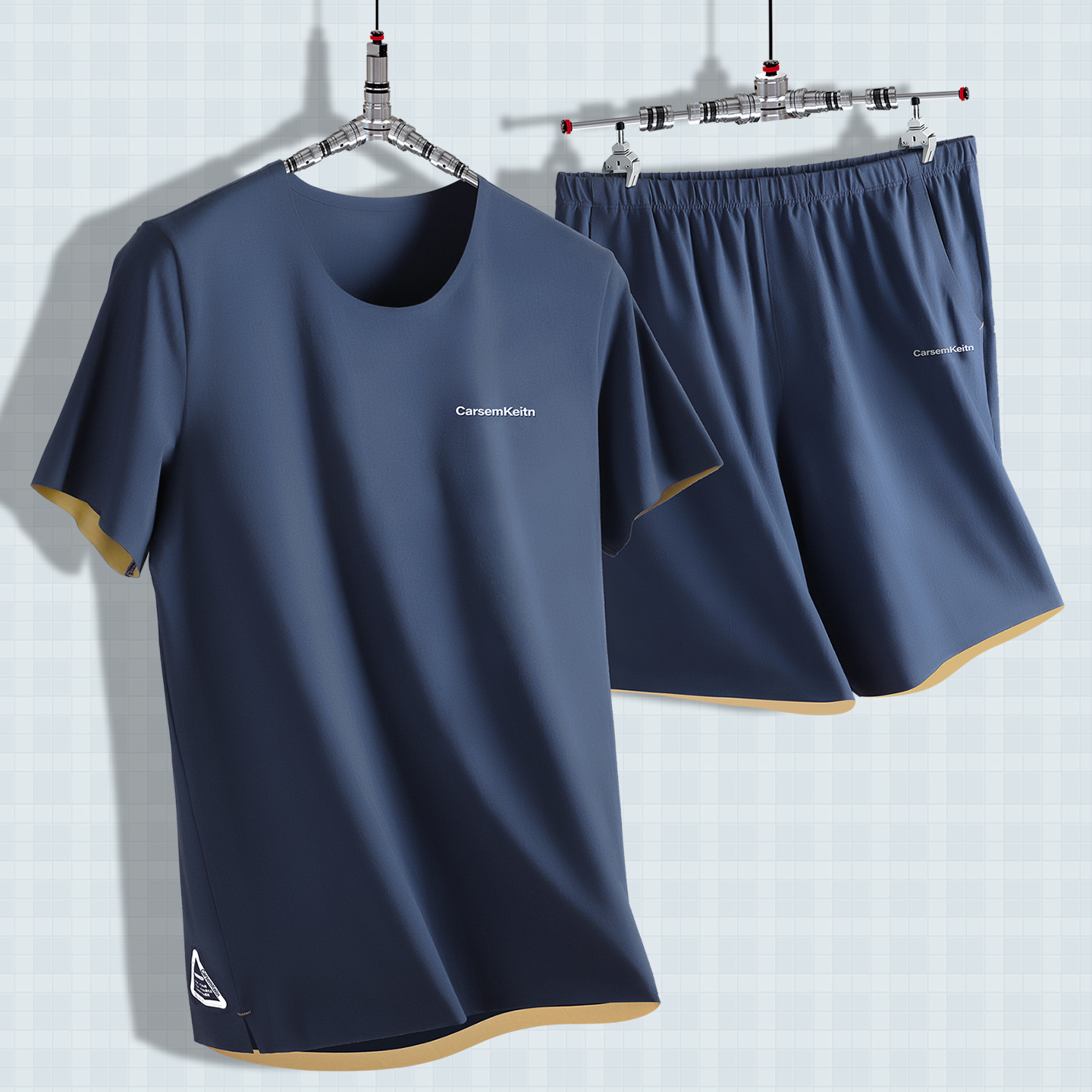 Men's Home Wear Pajamas Set Summer Thin Cotton Modal T-Shirt Short-Sleeved Breathable Casual Pants Trendy