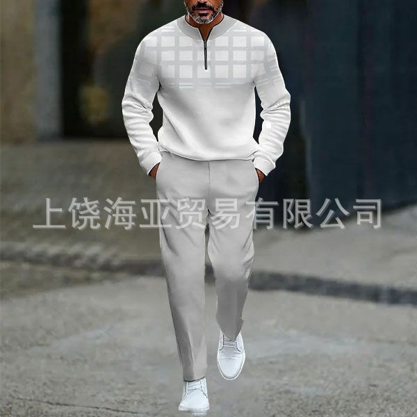 2025跨境外贸新品欧美热卖休闲潮流爆款男装两件套3d数码印花|undefined