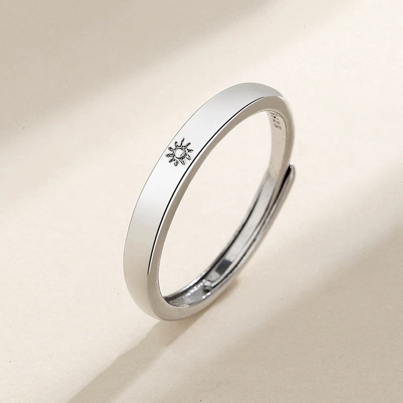 Fashionable ring solar-powered, silver 925 sample, for beloved