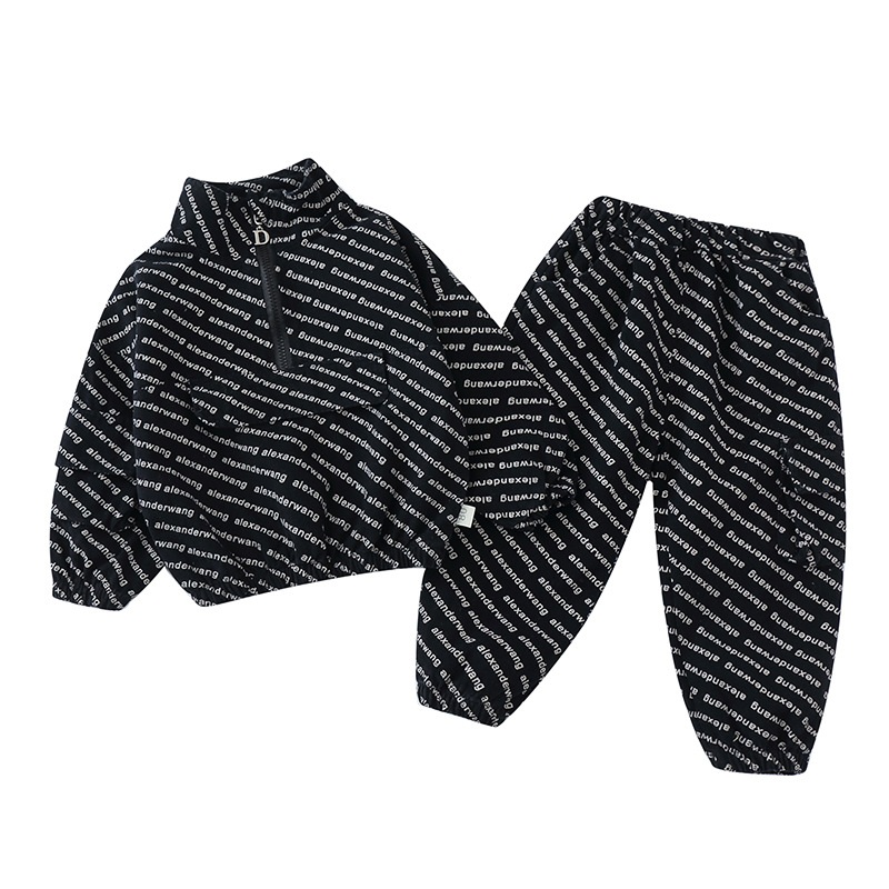 Automne pour enfants 2023 NOUVEAU All-Over Letter Sports Casual Sports Boys '2 pièces pour 1 à 5 ans Bébies_voghion.com