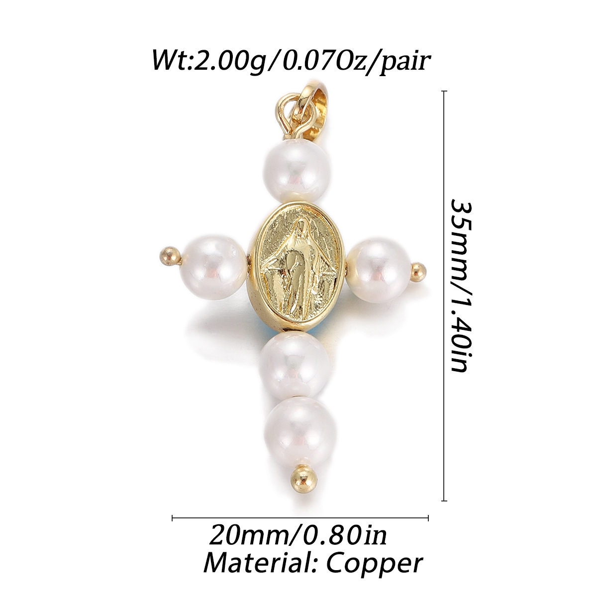 4g Weight Pendant, Chain Jewelry Making Type 20 * 33mm Jewelry Making Size Zircon Inlay Material DIY Jewelry Accessories Classification 1 Piece Quantity Copper Material Cross, Virgin Mary Pattern Plating Design Religion, Classic Style Style 1 Piece 20 * 33mm Copper Zircon Cross Virgin Mary Pendant Chain 10