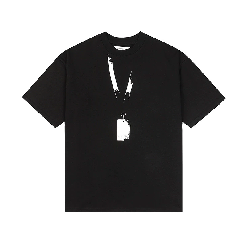 Maison Margiela 24SS коллекция MM6 цифровой узор круглый вырез мужской и женский модный бренд укороченный рукав футболка серия