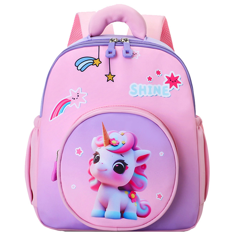 Dibujos animados dinosaurio niño niño jardín de infantes mochila unicornio linda niña mochila preescolar niños mochila luz
