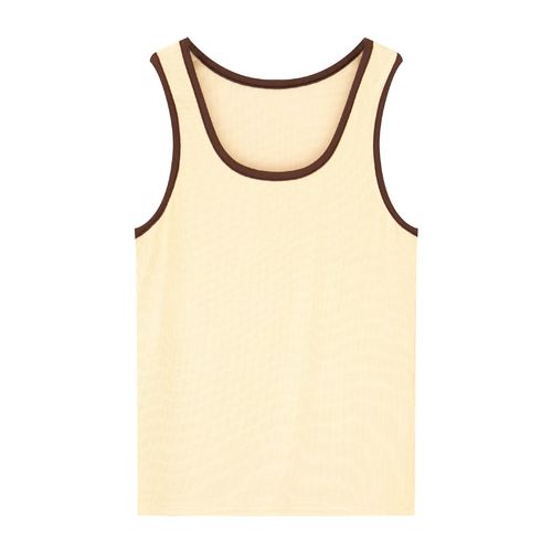 Ladies' Strappy Color-blocked Collage Tank Top for Spring and Summer, Fitted and Slimming, Student Basic Top