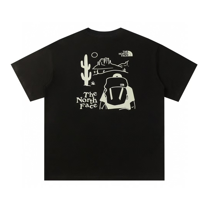 NTノースフェイスの純綿Tシャツの正しいバージョン、男性と女性用、カップル向けの同じスタイル、トレンディなプリント、幅広で多用途、カジュアル半袖|undefined