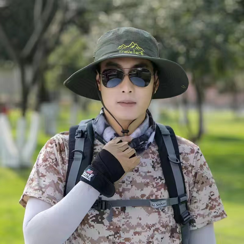 Sombrero de protección contra el sol para hombres y mujeres al aire libre cubierta de cuello gorro de verano gran bisel anti-UV sombrero de pesca sombrero de montaña sombrero de bicicleta