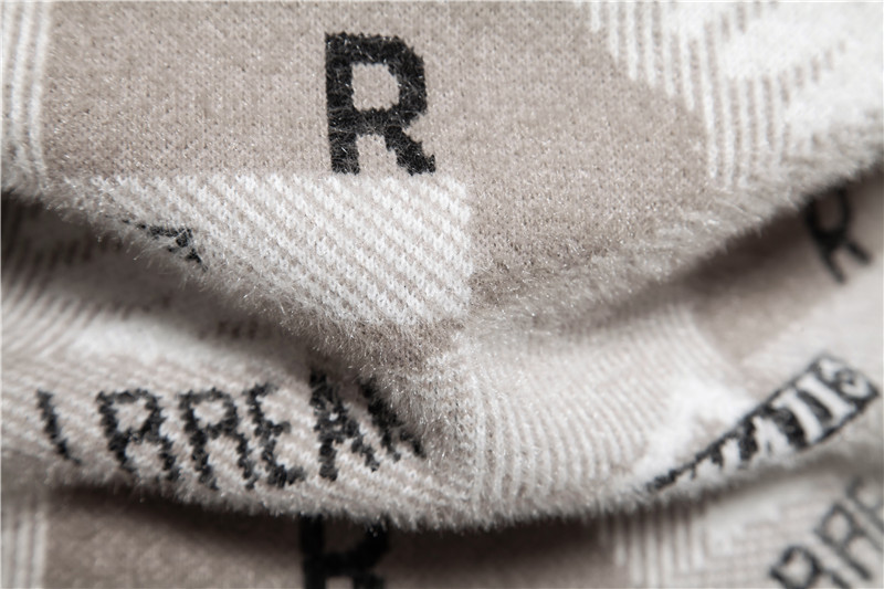 Round necked knitted autumn and winter new fashionable printed trend base sweater for men's top_voghion.com