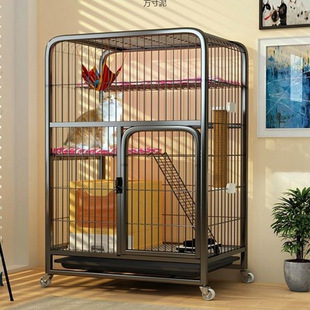 Cat Cage Household No-floor Indoor Villa with Toilet One-piece Two-layer Small Apartment Cat Cat House Kitten Empty Cage