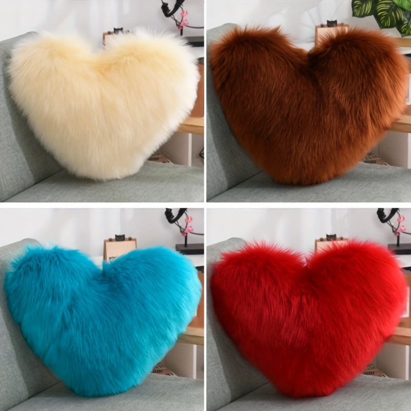 El amor en forma de corazón de felpa almohada cojín del hogar sofá de felpa cojín de cintura asiento de oficina siesta lana-como almohada