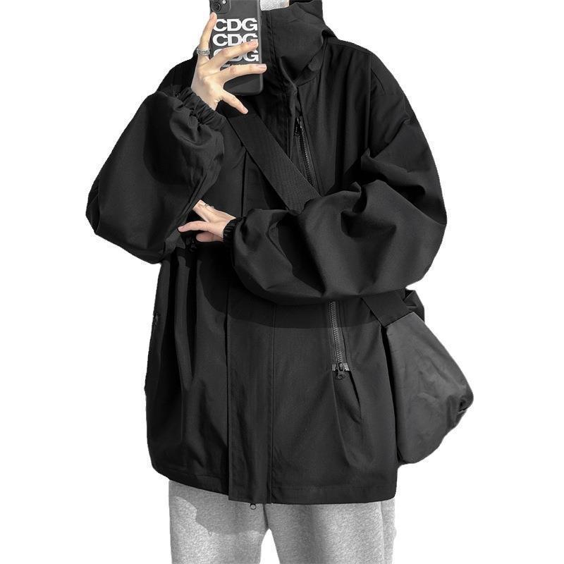 Guerrero negro marca de moda americana sangyan chaqueta de los hombres de primavera y otoño suelta al aire libre montañismo funcional chaqueta de trabajo