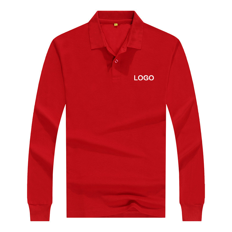襟をめくったpoloシャツ長袖広告シャツは文化シャツを注文して作業服の刺繍のロゴを印刷して活動のtシャツをします。|undefined
