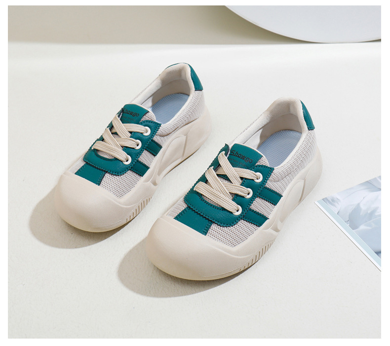 2024 verano nueva versión coreana ins blanco transpirable para mujeres, zapatos de tabla casuales de caña baja, zapatos de bizcocho de suela gruesa_voghion.com