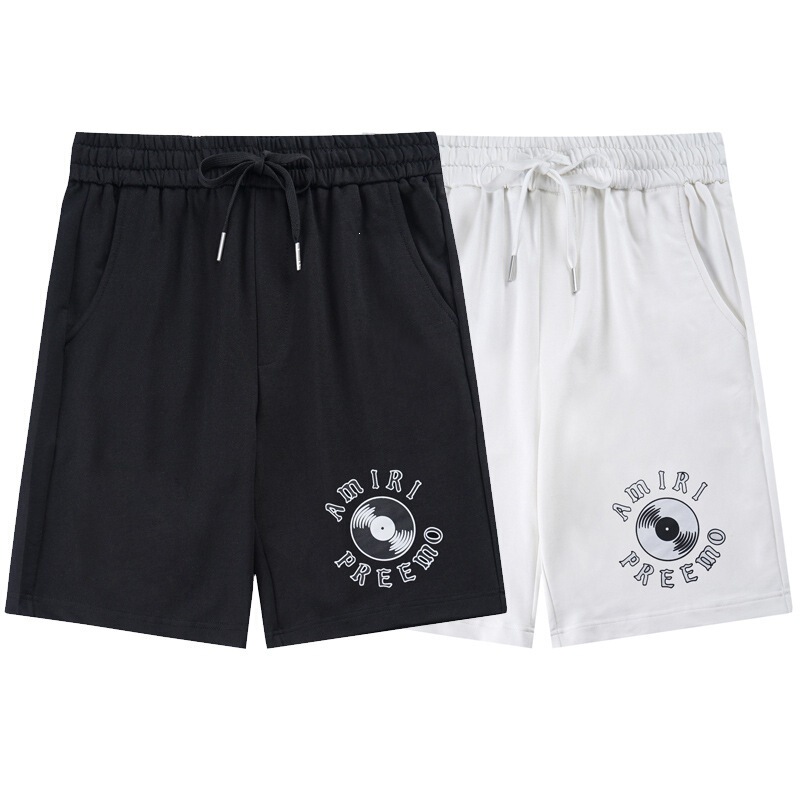 amiri American high street style cashew leopard print classic letter AMIRI printed drawstring casual unisex sports shorts amiri American high street style cashew leopard print classic letter AMIRI printed drawstring casual unisex sports shorts