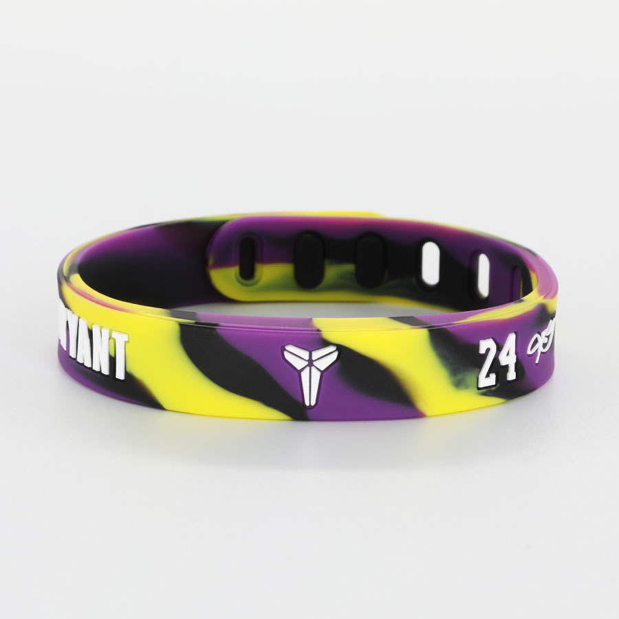 Pure silicon glue buckle purple and yellow mixed color