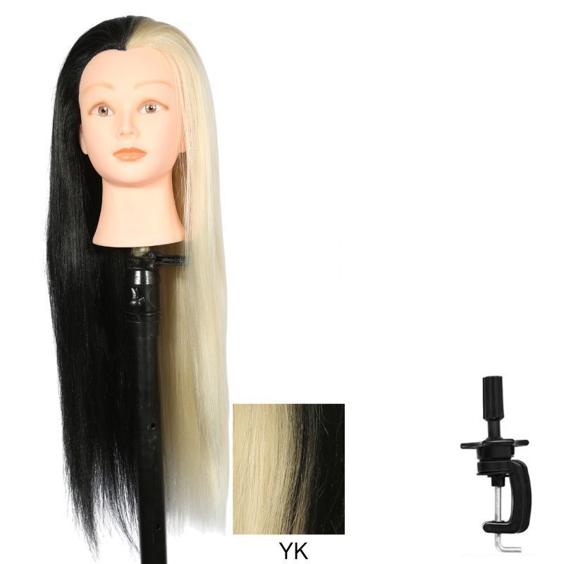 Training Head, modelo de peluca de seda de alta temperatura, práctica de cabeza, peluquería, corte de cabello, enseñanza, educación, modelo de cabeza de enseñanza