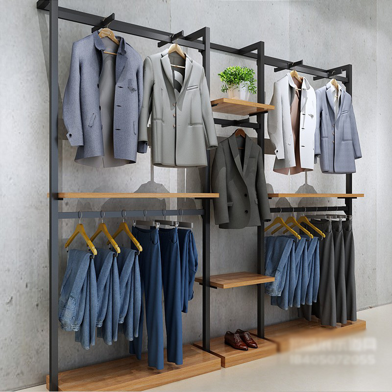 Tienda de ropa de gama alta soporte de exhibición de piso 2019 nueva marca de moda casual para hombres