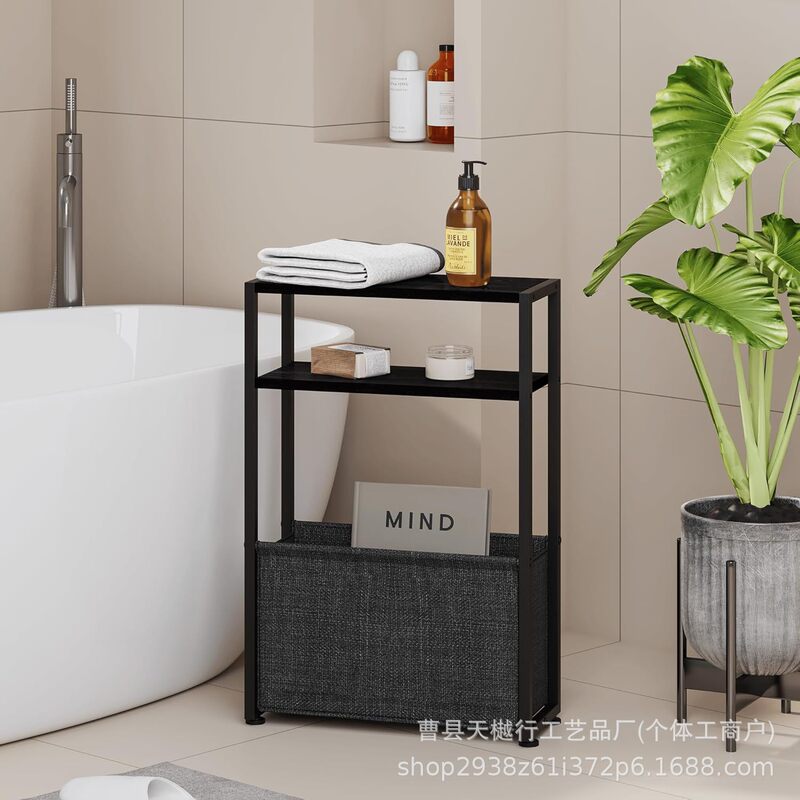 Cross-Border Iron-Wood Combination Movable Table with Storage Basket Simple Sofa Narrow Side Table Small Space Living Room Ultra-Narrow Table Cross-Border Iron-Wood Combination Movable Table with Storage Basket Simple Sofa Narrow Side Table Small Space Living Room Ultra-Narrow Table