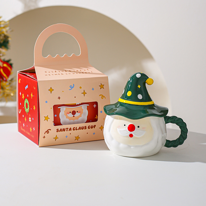 Santa Claus en forma de tazas de cerámica tazas de agua tazas de regalo de Navidad para amigos chicas tazas de café