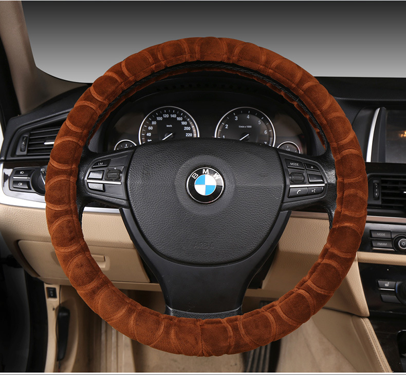 Car Steering Wheel Cover, Plush and Thickened, Non-Slip, Sweat-Absorbent, Breathable, Cute, Suitable for Both Men and Women, Universal for All Seasons