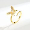 Europe and America Small lovely butterfly Ring Ring opening adjust Ring INS senior Light extravagance Ring