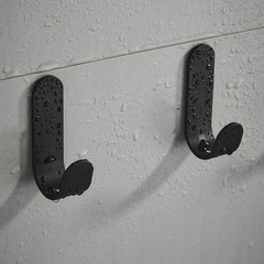 Hole-free adhesive hooks for bathroom towels, space aluminum moon hooks for bathroom storage and organization, simple hanging hooks