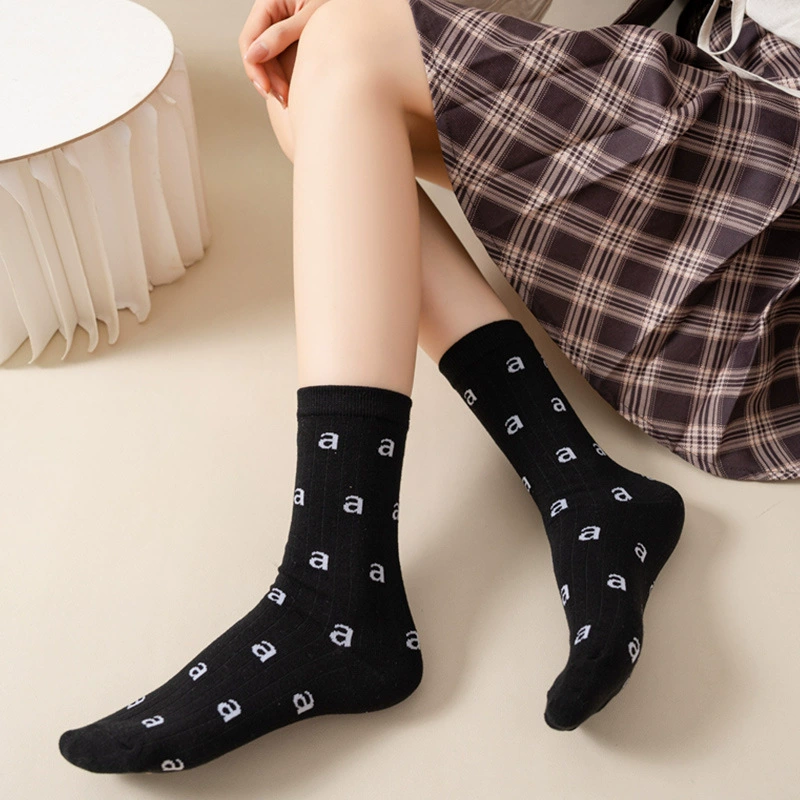(Cross-border trading), breathable thin spring summer brand knee socks, mid-length