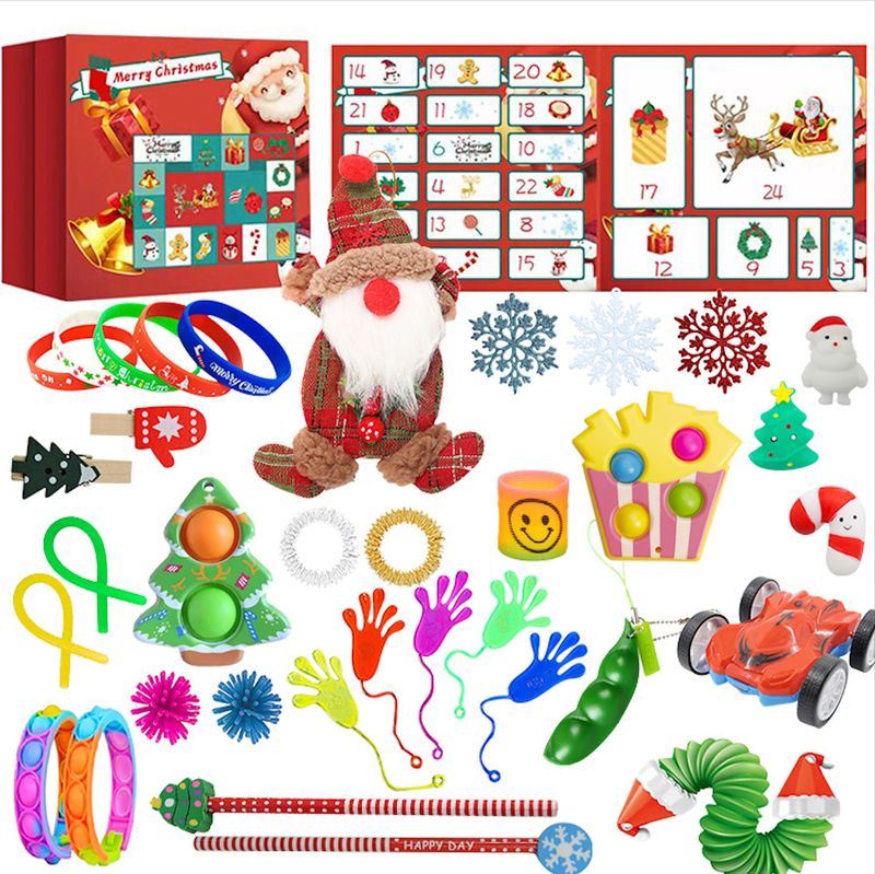 越境新品クリスマス両面ブラインドボックスセットdiy減圧発散玩具24日カウントダウンプレゼントボックス|undefined