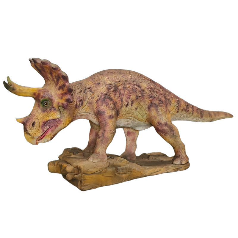 Simulación de dinosaurio Triceratops supergrande modelo de dinosaurio eléctrico paisaje arte parque de atracciones modelo de dinosaurio