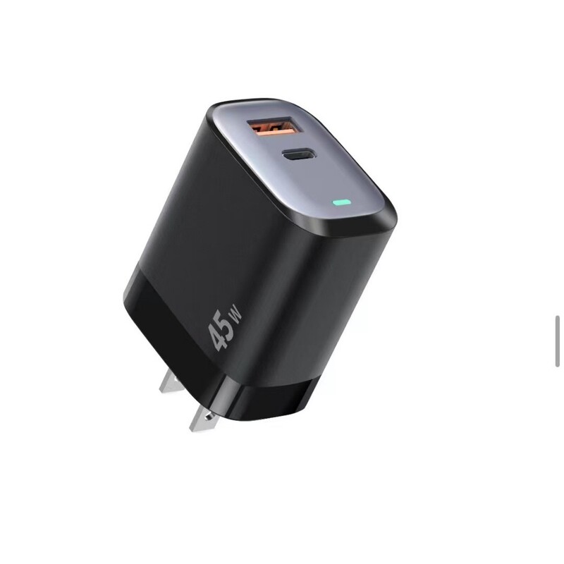 Cross-Border Pd45W Charger Gallium Nitride Gan Super Fast Charging Ce Certified A+C Charging Head European, American and British Adapter