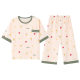 Short-sleeved Cropped Pants Pajamas Women's Summer Cartoon Thin Girl's Cute Home Clothes with Chest Pad suit