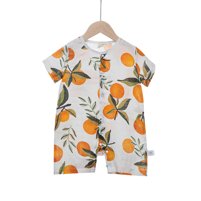 Mono de manga corta delgada para bebé muslin