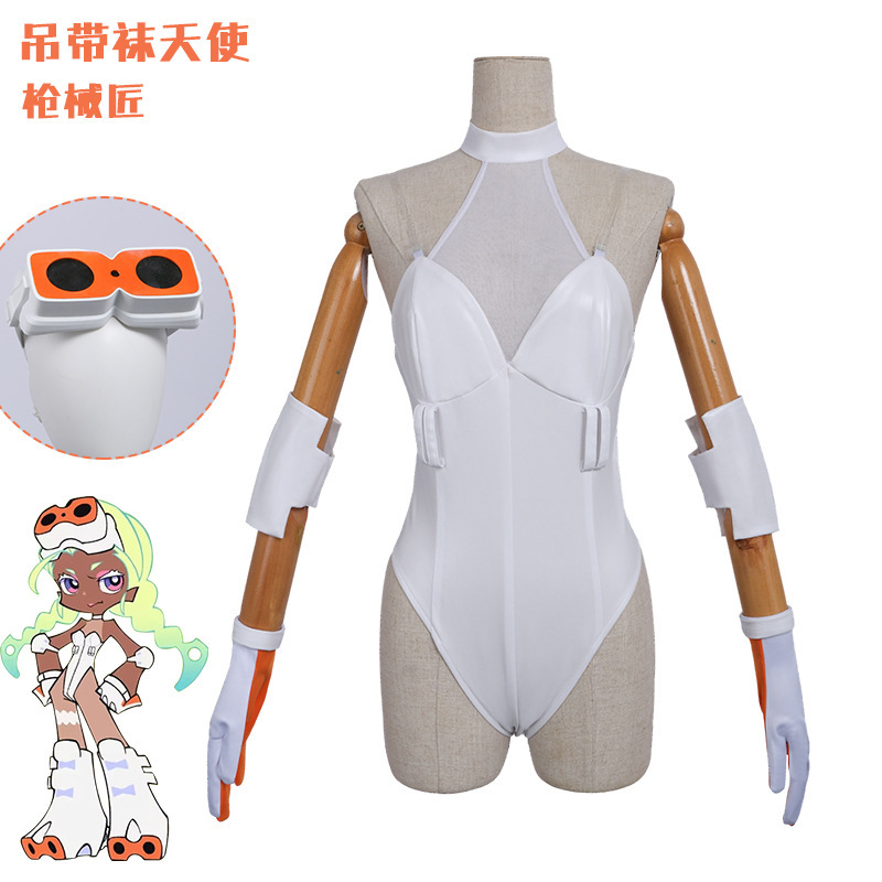 吊带袜天使cos服  二次元动漫黑皮极客妹枪械匠cosplay万圣节服装|undefined