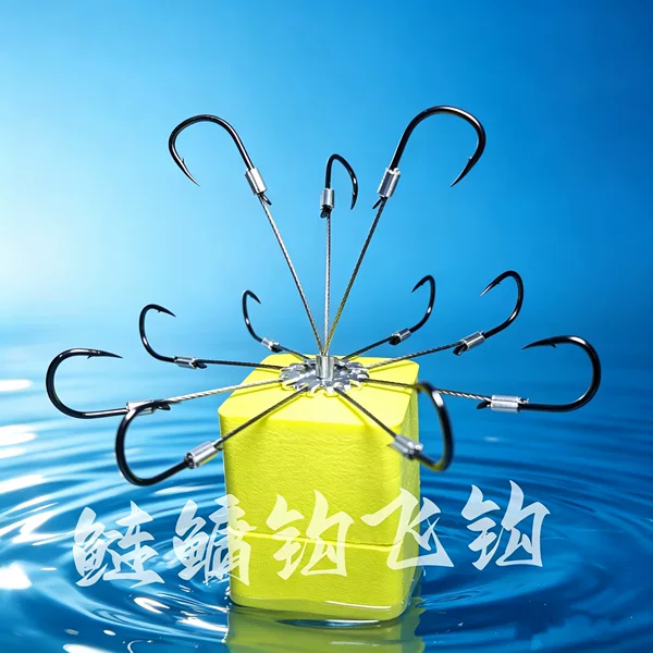 8+3 steel wire flip hook for bottom fishing with sea rod, floating fishing for carp and bighead carp, square-shaped universal flip hook, new model