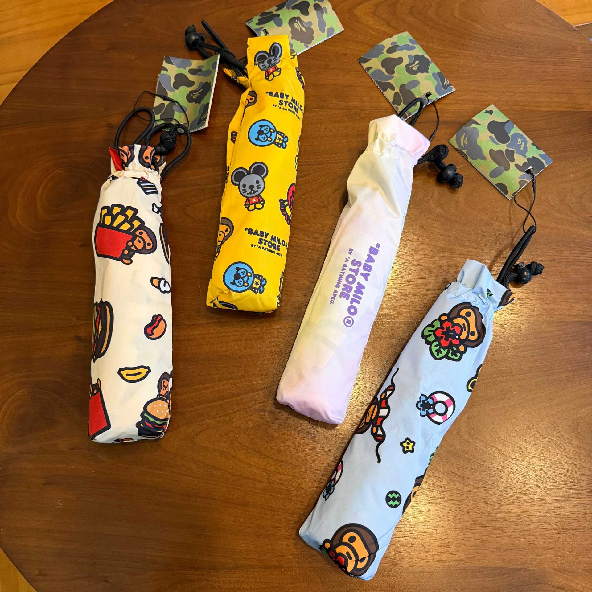 2026 New Model Japanese Trendy Brand Ape Burger Zoo Cartoon Folding Umbrella Ape Sunshade Umbrella in Stock