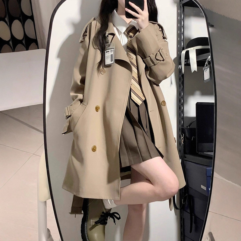 Short Windbreaker Jacket for Small Women 2025 Early Autumn New Korean Style High-End British Style Top Short Windbreaker Jacket for Small Women 2025 Early Autumn New Korean Style High-End British Style Top