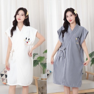 New Style Bath Skirt Adult Bathrobe Absorbent Quick-drying Thickened Bath Towel Men's and Women's Couple's Nightgown Long Bath Household Bathrobe